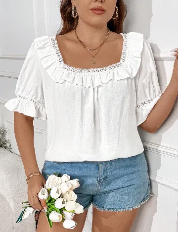 Bluza SHEIN CURVE, alb