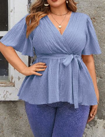 Bluza SHEIN CURVE, albastru