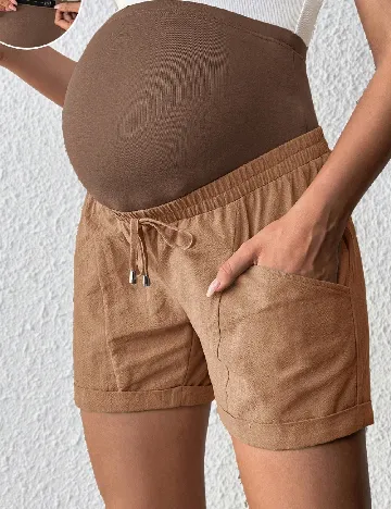 Pantaloni scurti SHEIN Maternity, maro