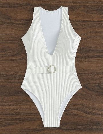 Costum de baie SHEIN, alb