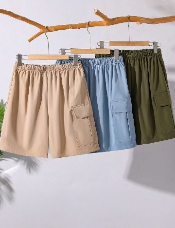 Set Pantaloni scurti 3 perechi Shein Kids, mix culori