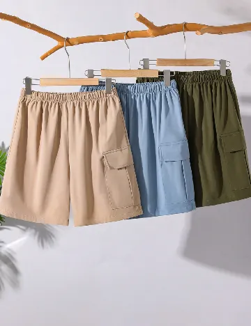Set Pantaloni scurti 3 perechi Shein Kids, mix culori