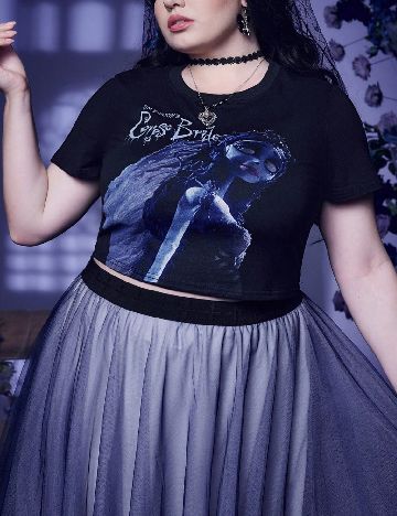 Top Romwe Plus Size, negru