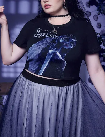 Top Romwe Plus Size, negru
