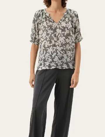 Bluza Part Two, crem/negru