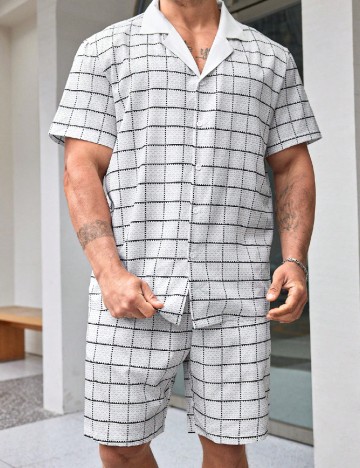 Compleu SHEIN Plus Size Men, alb