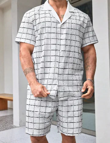 Compleu SHEIN Plus Size Men, alb