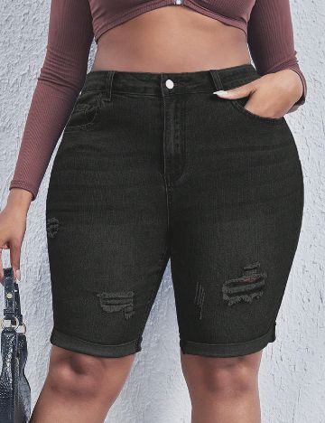 Pantaloni scurti SHEIN CURVE, negru