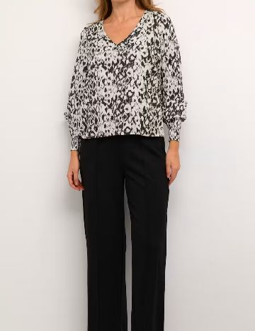 Bluza Kaffe, alb/negru