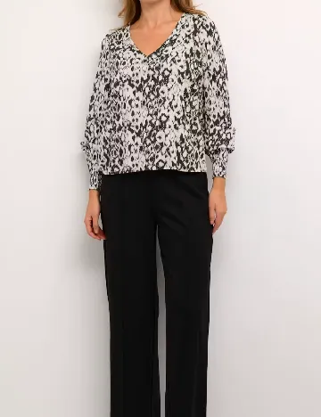 Bluza Kaffe, alb/negru