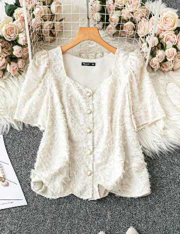Bluza SHEIN CURVE, ecru