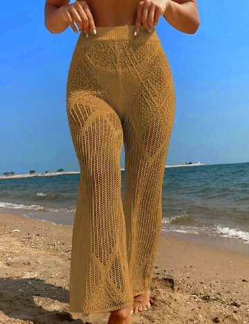 Pantaloni de plaja SHEIN, maro