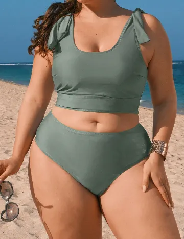 Costum de baie SHEIN CURVE, verde