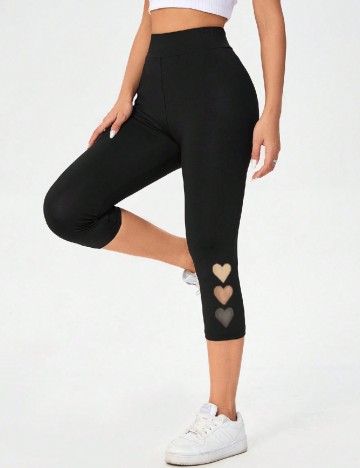 Colanti trei sferturi SHEIN CURVE, negru