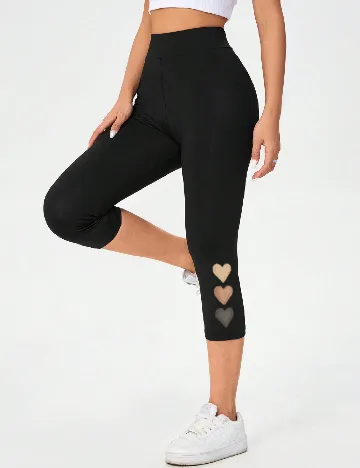 Colanti trei sferturi SHEIN CURVE, negru