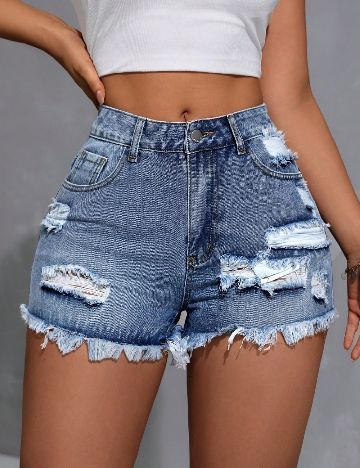 Pantaloni scurti SHEIN, albastru