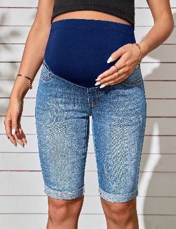 Pantaloni scurti SHEIN Maternity, albastru