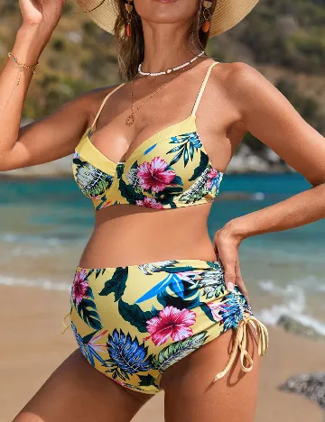 Costum de baie SHEIN Maternity, floral print