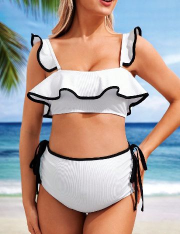 Costum de baie SHEIN Maternity, alb