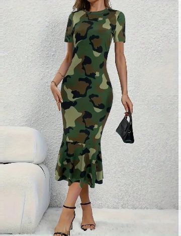 Rochie medie SHEIN, army