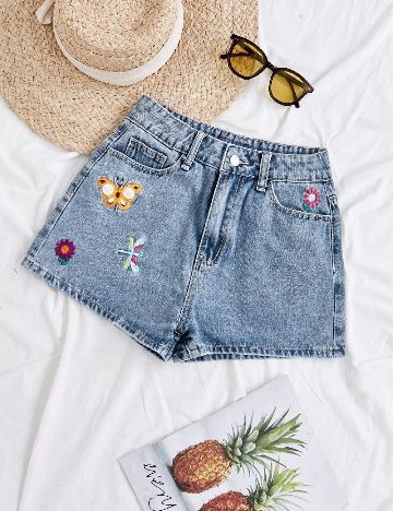 Pantaloni scurti SHEIN, albastru