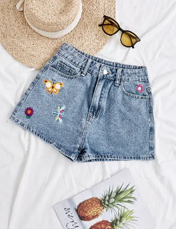 Pantaloni scurti SHEIN, albastru