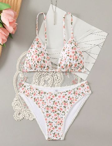 Costum de baie SHEIN, floral print