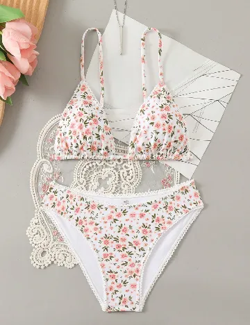 Costum de baie SHEIN, floral print