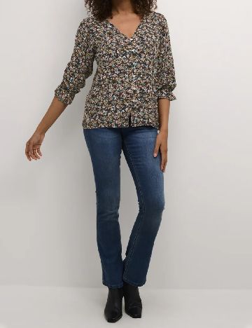 Camasa Cream, floral print
