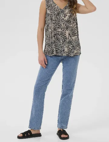 Bluza Kaffe, bej/negru