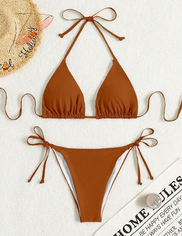 Costum de baie SHEIN, maro