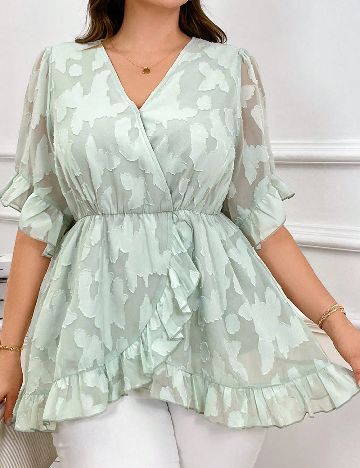 Bluza SHEIN CURVE, verde