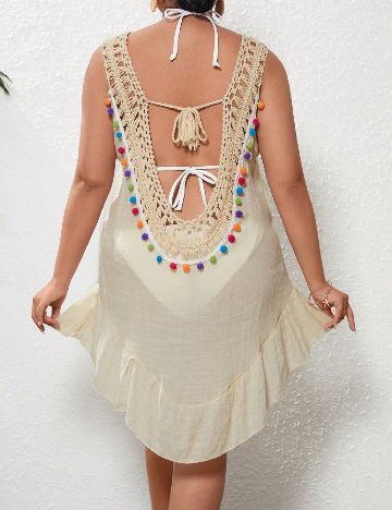 Rochie de plaja SHEIN CURVE, crem