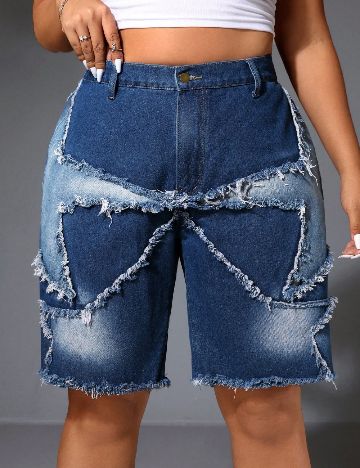 Pantaloni scurti SHEIN CURVE, albastru