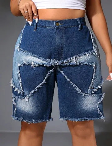 Pantaloni scurti SHEIN CURVE, albastru