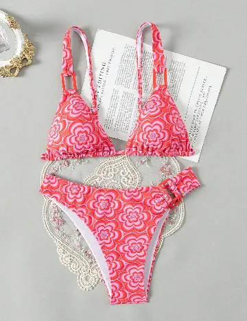 Costum de baie SHEIN, rosu/roz