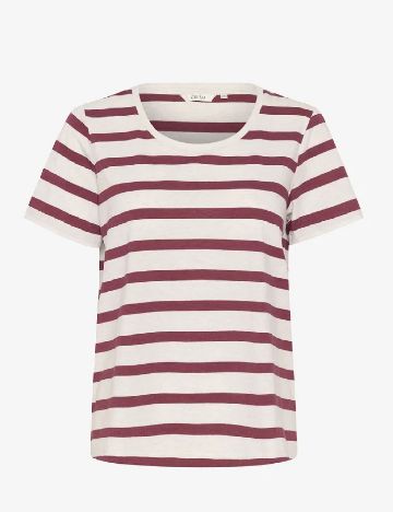 Tricou Cream, rosu/gri