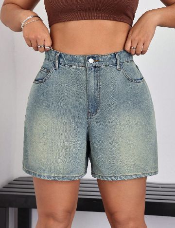 Pantaloni scurti SHEIN CURVE, albastru