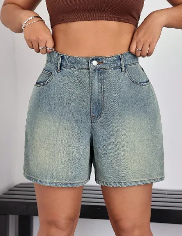 Pantaloni scurti SHEIN CURVE, albastru