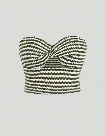 Top SHEIN, alb/verde
