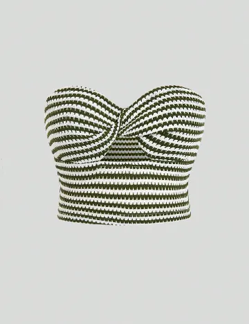 Top SHEIN, alb/verde