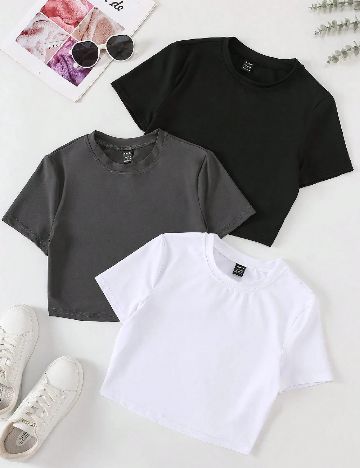 Set topuri 3 bucati SHEIN, mix culori