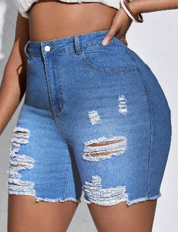 Pantaloni scurti SHEIN CURVE, albastru