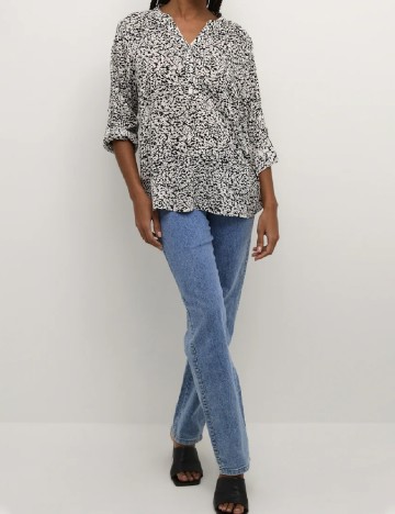 Bluza Kaffe, alb/negru