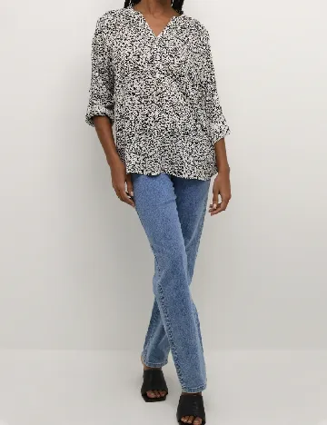 Bluza Kaffe, alb/negru