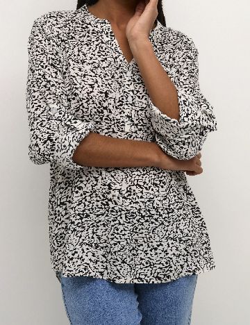 Bluza Kaffe, alb/negru