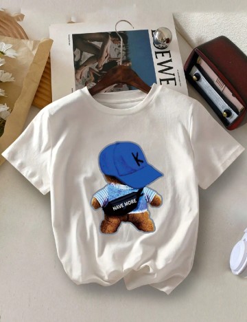 Tricou Shein Kids, alb