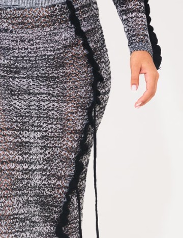 Fusta PrettyLittleThing, alb/negru