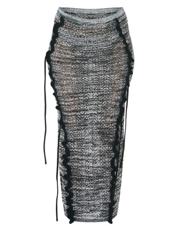 Fusta PrettyLittleThing, alb/negru