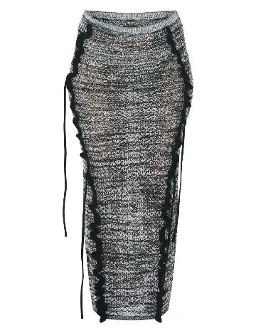 Fusta PrettyLittleThing, alb/negru